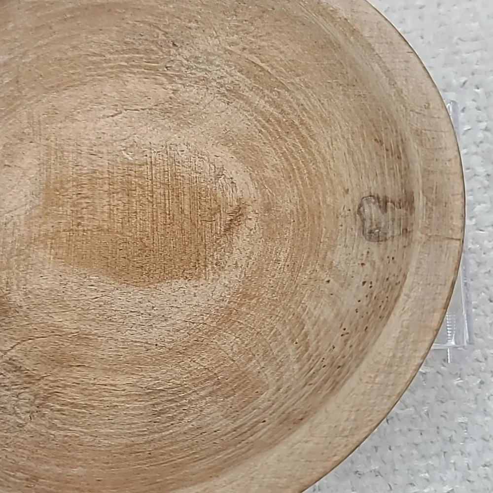 Vintage Farmhouse Mid Century Modern Wooden Small Hand Carved Dough/Salad Bowl